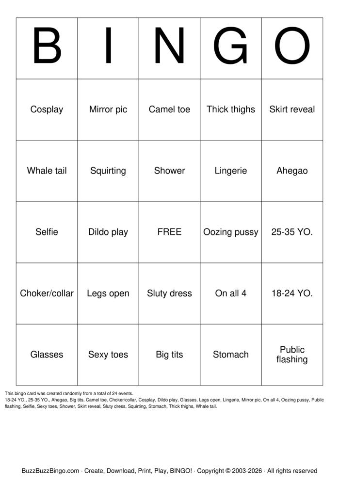 Download Free Horny Bingo Bingo Cards