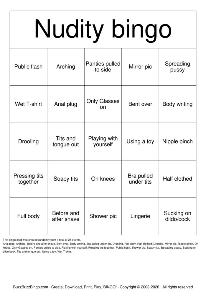 Download Free NSFW Bingo Bingo Cards Download Free NSFW Bingo Bingo Cards