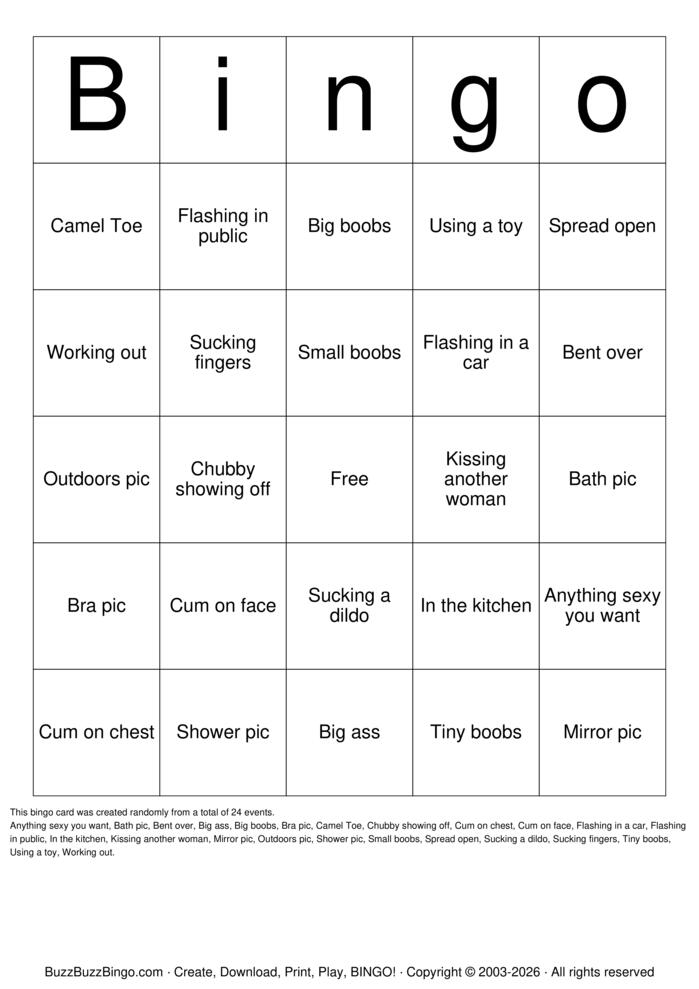 Download Free Nude Bingo Bingo Cards