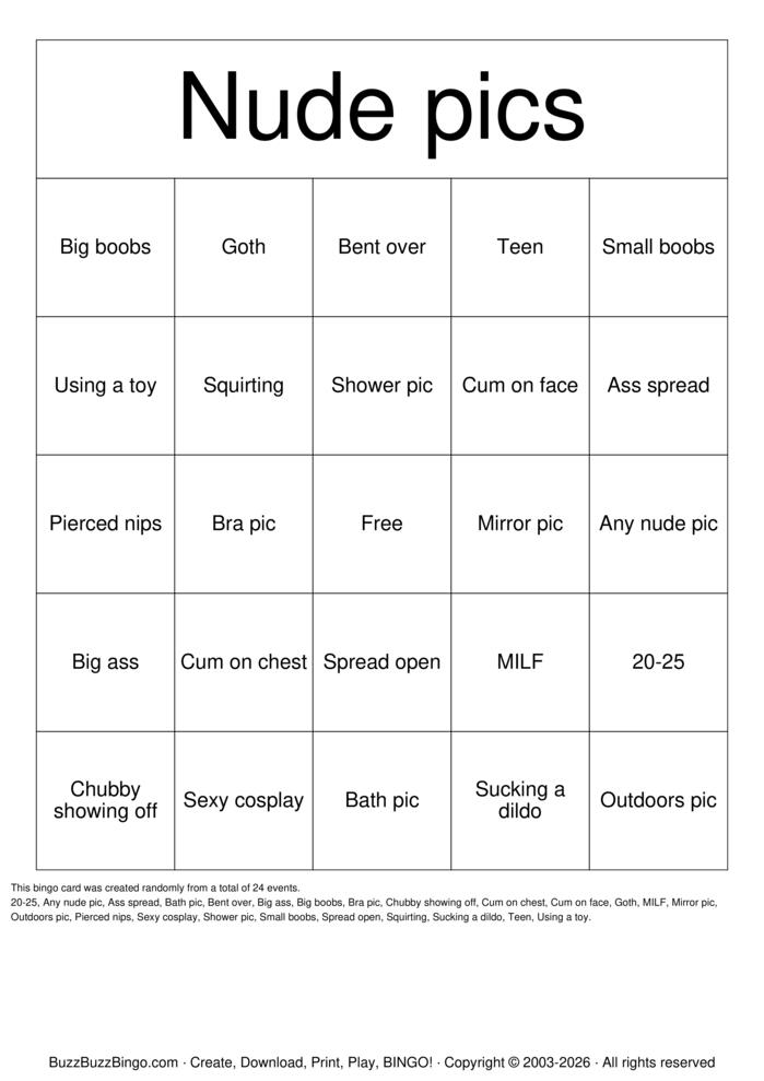 Download Free Nude Bingo Bingo Cards Download Free Nude Bingo Bingo Cards