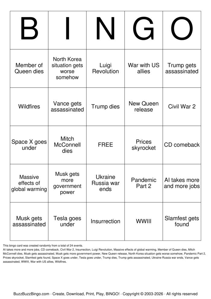 Download Free Revolutionary War 250 Celebration Bingo Cards