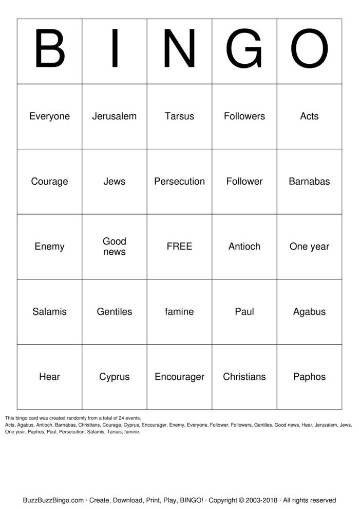 Bible Bingo Cards to Download, Print and Customize!