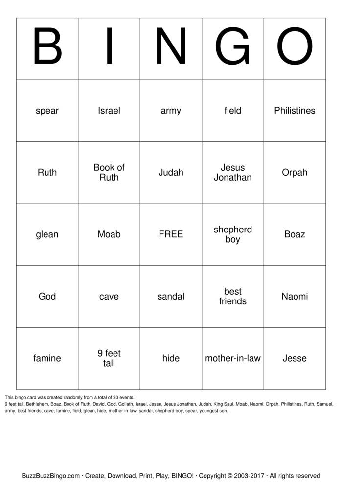 Download Free Custom Bingo Cards