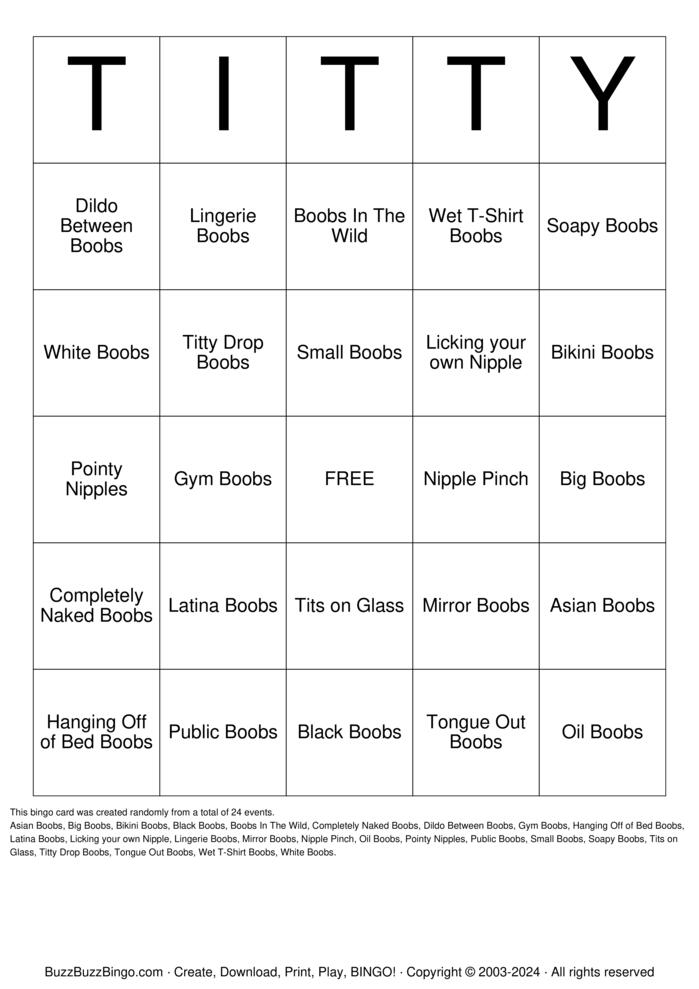 Download Free Boob Bingo Bingo Cards