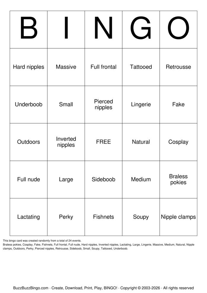 Download Free Boobs Bingo Cards Download Free Boobs Bingo Cards