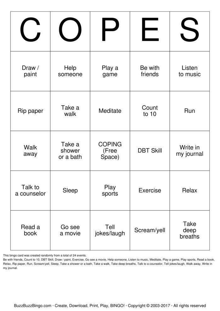 Free Printable Coping Skills Cards Printable World Holiday