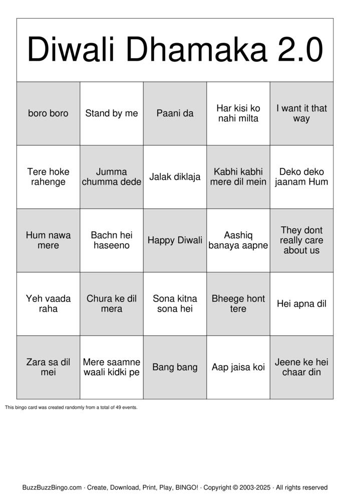 Download Free Custom Bingo Cards Download Free Custom Bingo Cards