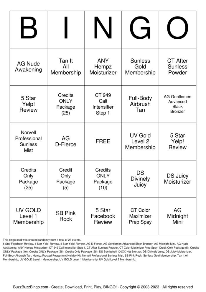 Download Free Custom Bingo Cards Download Free Custom Bingo Cards