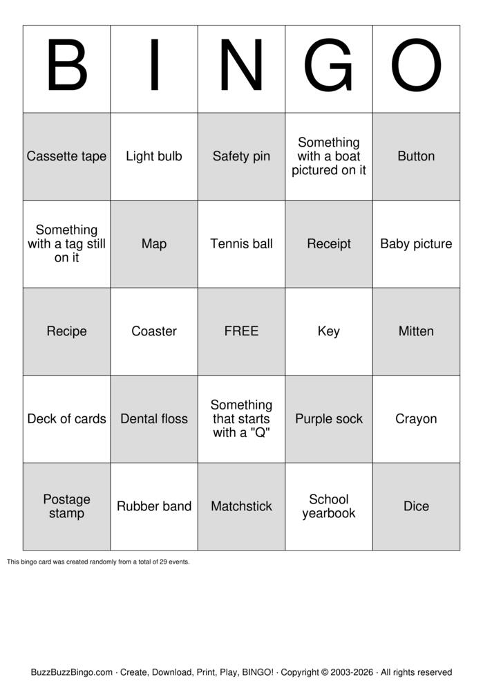 Download Free Home Scavenger Hunt Bingo Cards Download Free Home Scavenger Hunt Bingo Cards