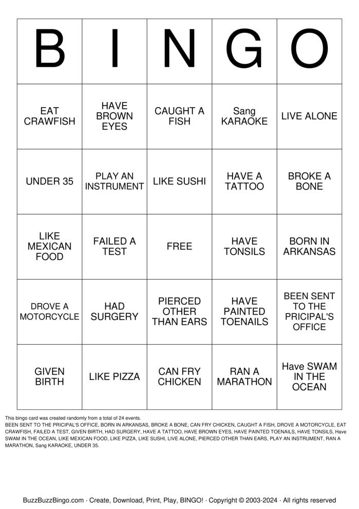 ICE BREAKER Bingo Cards to Download, Print and Customize!