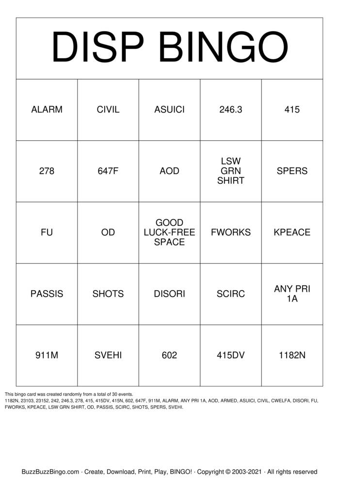 CALL TYPE BINGO Bingo Cards to Download, Print and Customize!