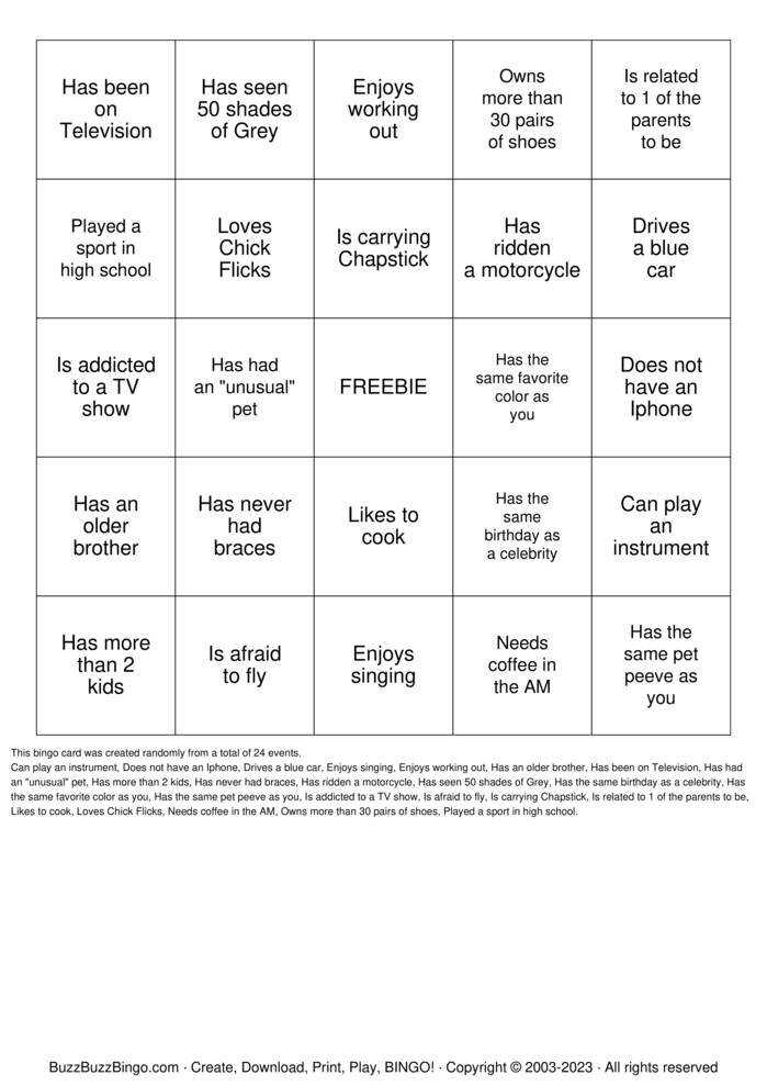 ICEBREAKER BINGO Bingo Cards to Download, Print and Customize!