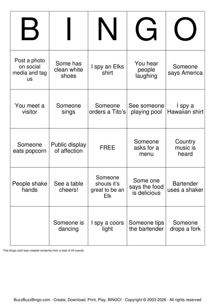 Download Free BAR BINGO Bingo Cards Download Free BAR BINGO Bingo Cards