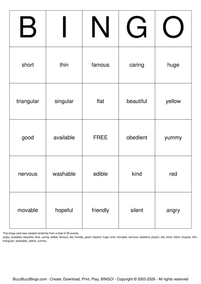 Download Free Custom Bingo Cards Download Free Custom Bingo Cards