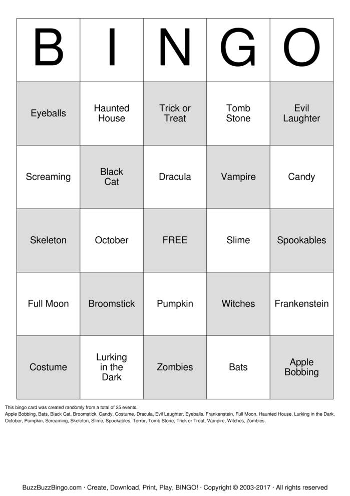 Download Free Custom Bingo Cards