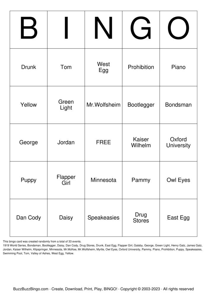 Download Free Custom Bingo Cards