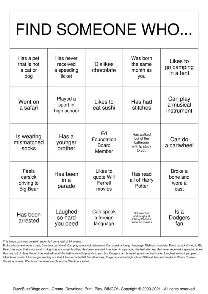 Download Free Getting to Know Our Fellow Board Members Bingo Cards Download Free Getting to Know Our Fellow Board Members Bingo Cards