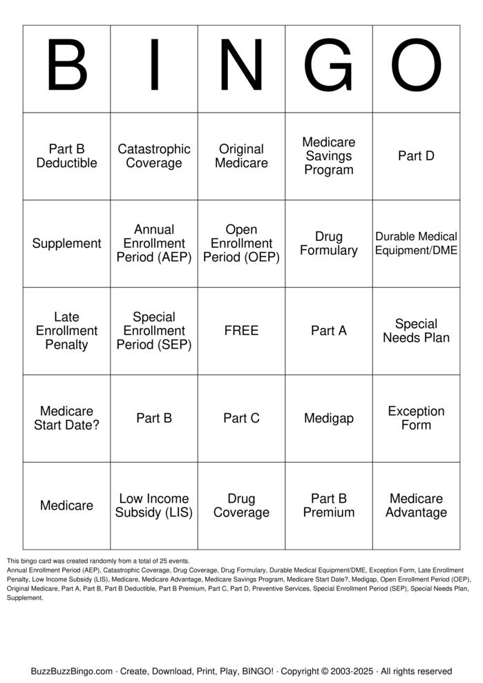 Download Free Medicare Bingo Bingo Cards Download Free Medicare Bingo Bingo Cards