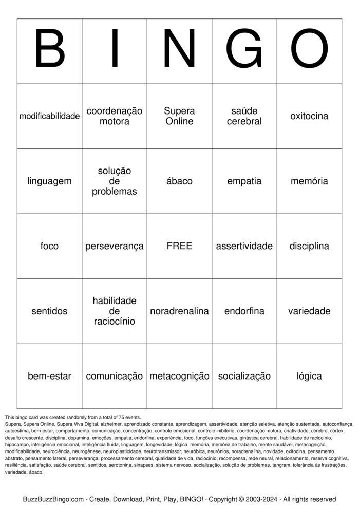 Download Free NEUROBINGO SUPERA SANTOS-GUARUJ? Bingo Cards Download Free NEUROBINGO SUPERA SANTOS-GUARUJ? Bingo Cards