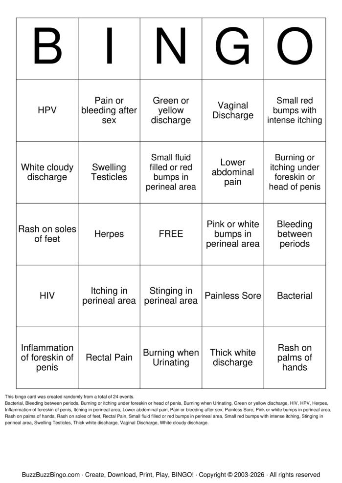 Download Free STI Bingo Cards