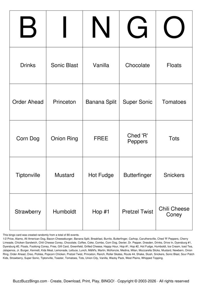 Download Free Sonic Kaisson Vithor (6) Bingo Cards