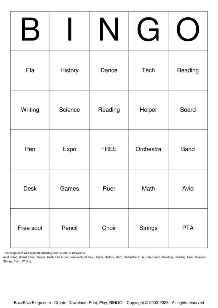 Download Free Teachers Apreciation  Bingo Cards