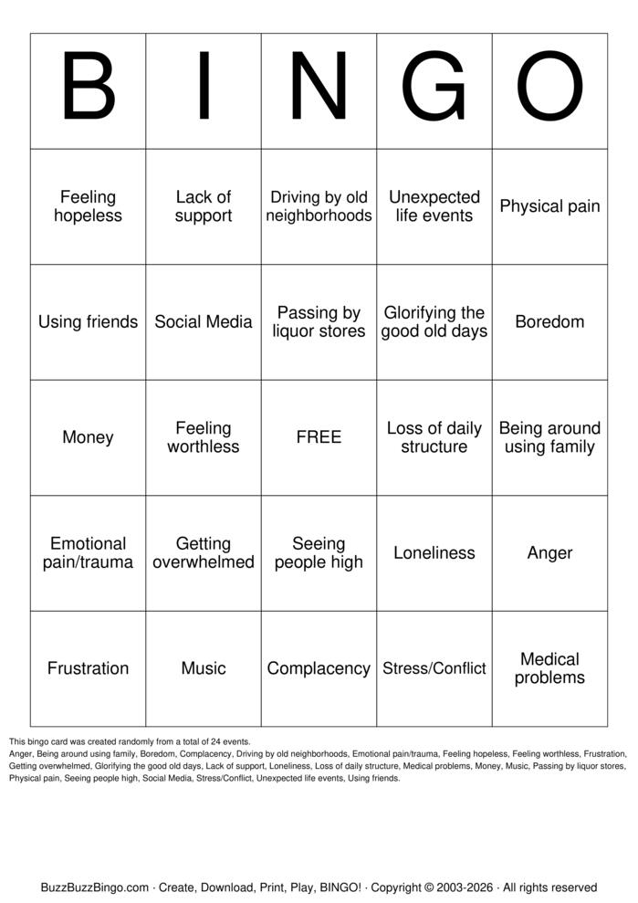 Download Free Trigger Bingo Cards