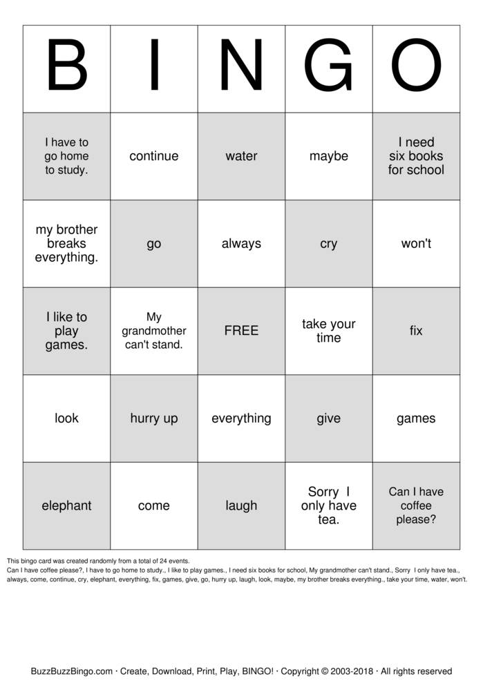 ASL Bingo Cards to Download, Print and Customize!