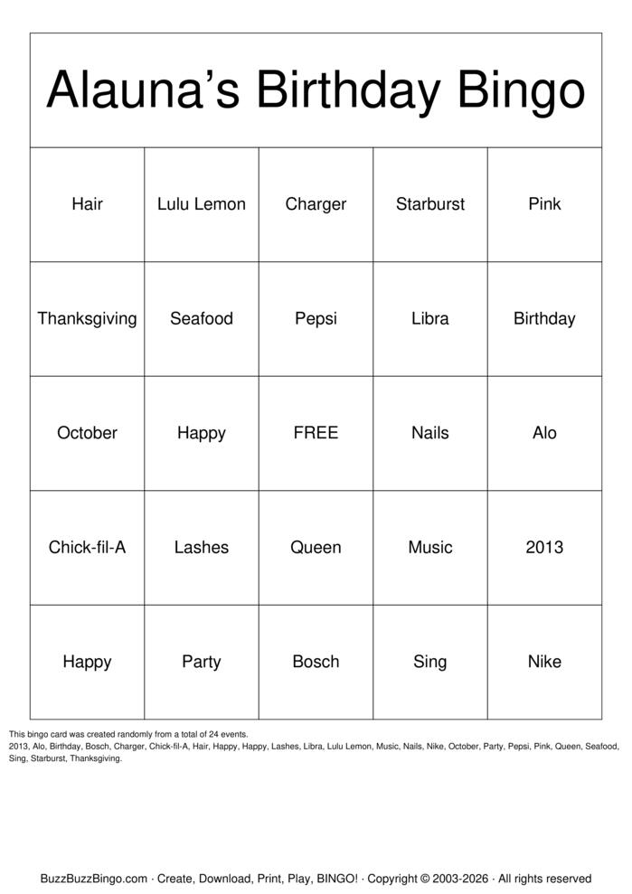 Download Free Custom Bingo Cards Download Free Custom Bingo Cards