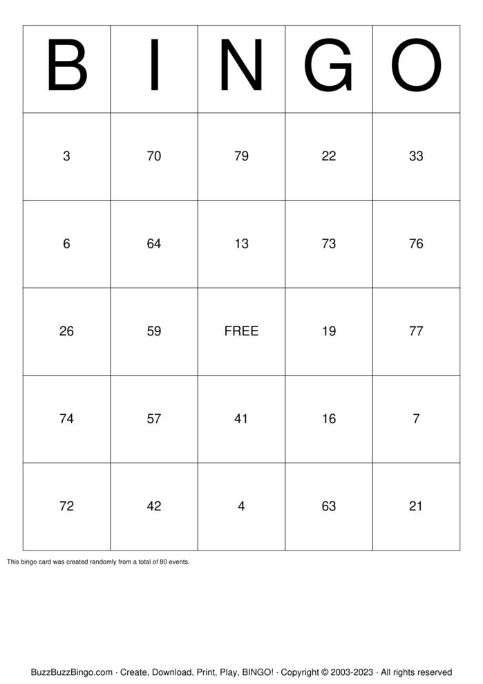 Download Free Numbers 1-80 Bingo Cards