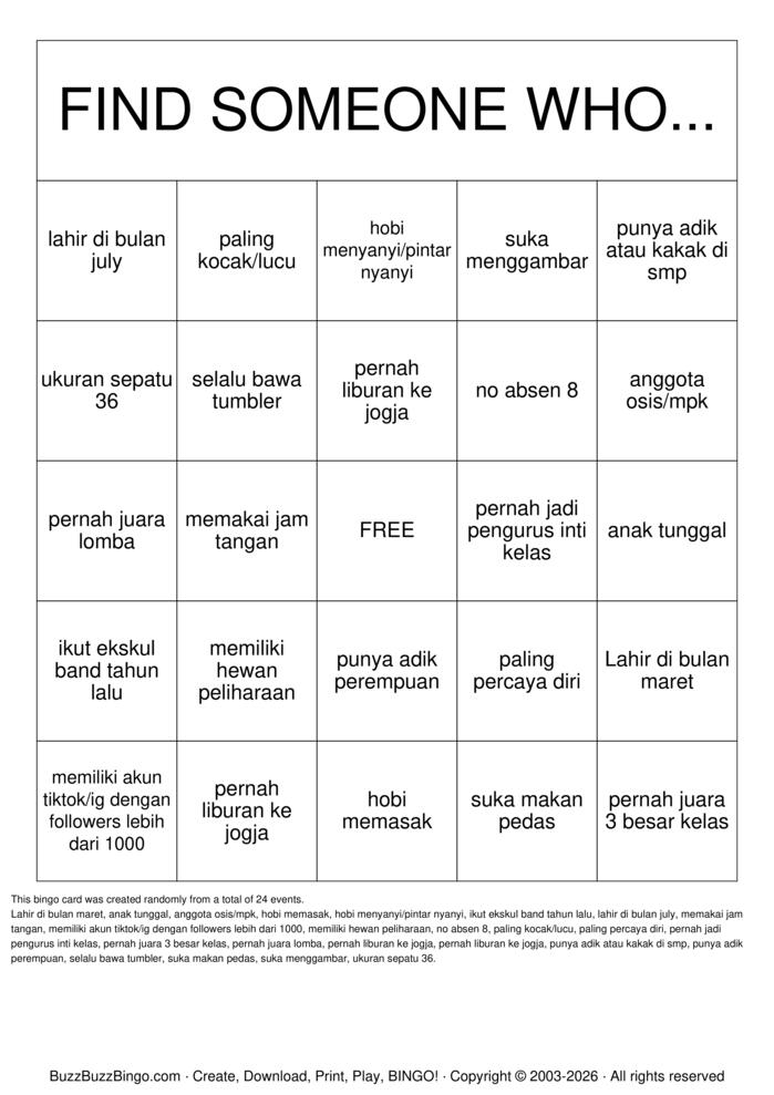 Download Free Getting to Know Each other Bingo Cards