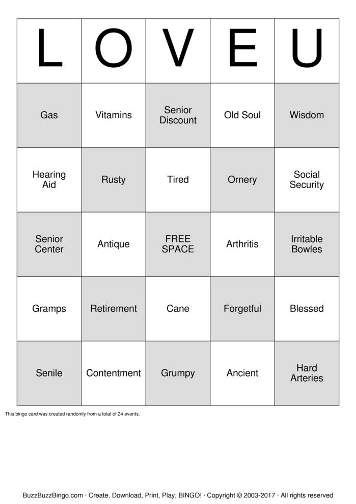 Download Free James' 70th Birthday Bingo Cards