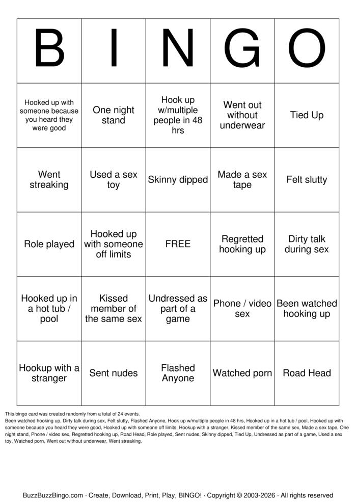 Download Free Sexy Bingo Bingo Cards
