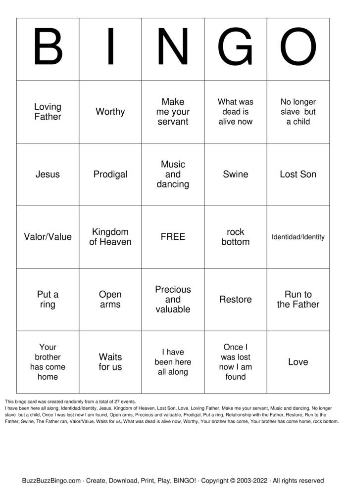 CHRISTIAN Bingo Cards to Download, Print and Customize!