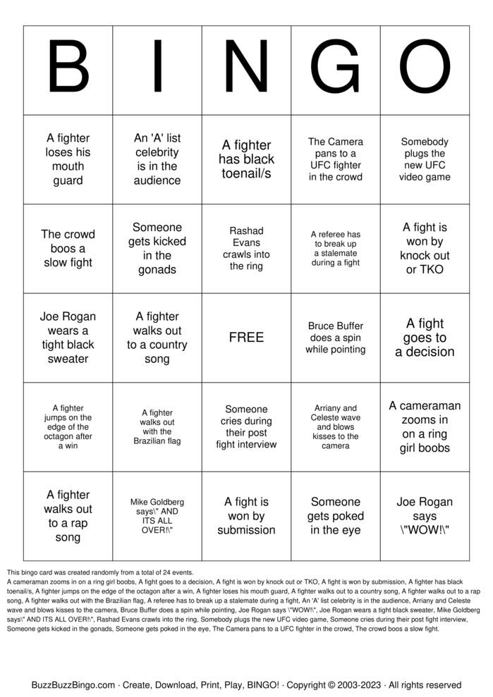 Download Free Custom Bingo Cards
