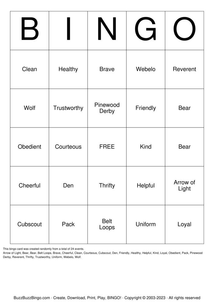 Download Free Custom Bingo Cards Download Free Custom Bingo Cards