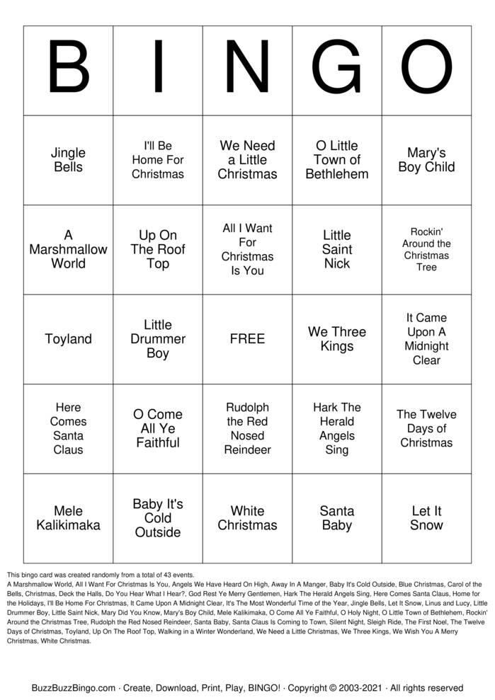 Download Free Custom Bingo Cards