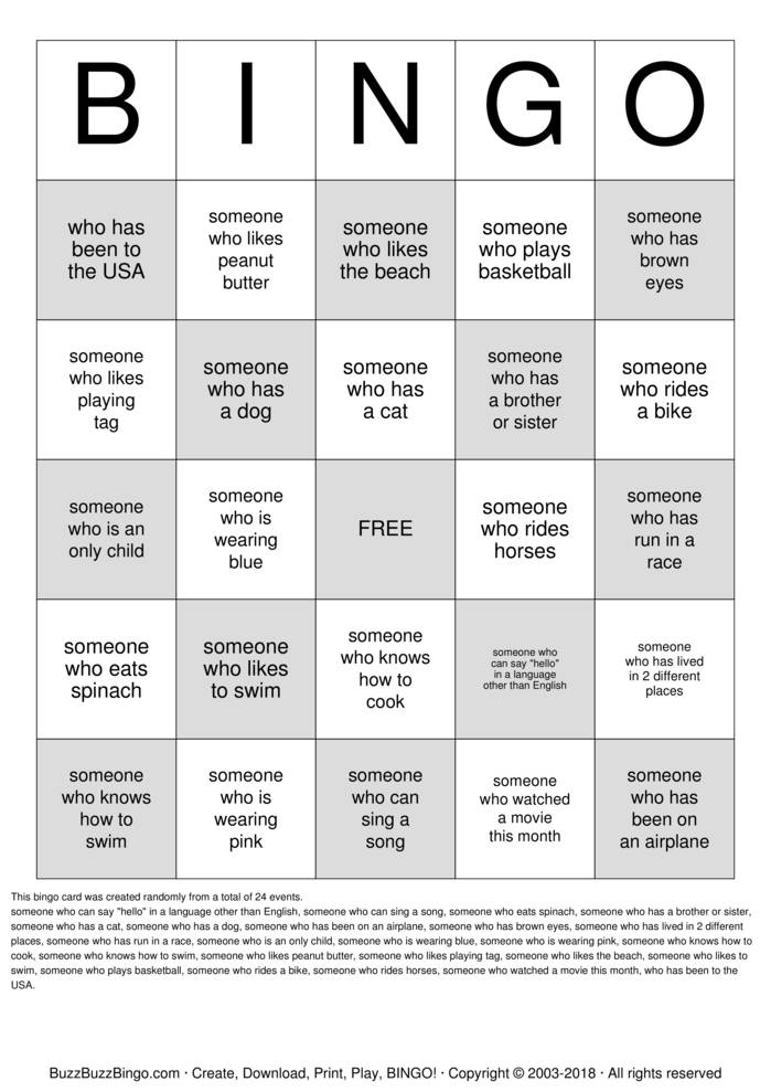 Friendship Bingo Bingo Cards to Download, Print and Customize!