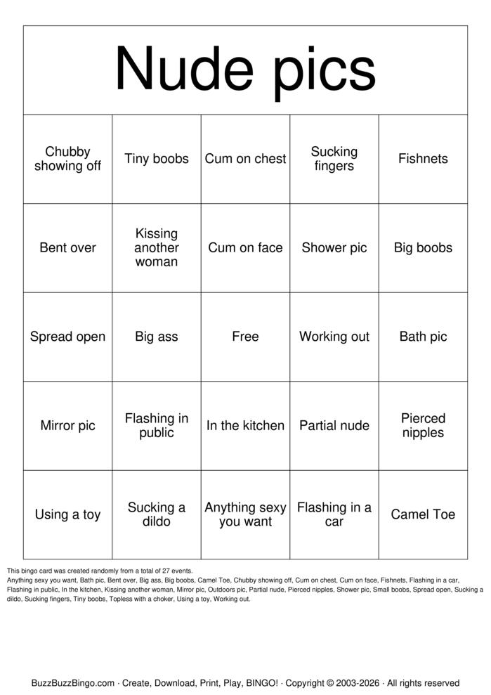 Download Free Nude Bingo Bingo Cards