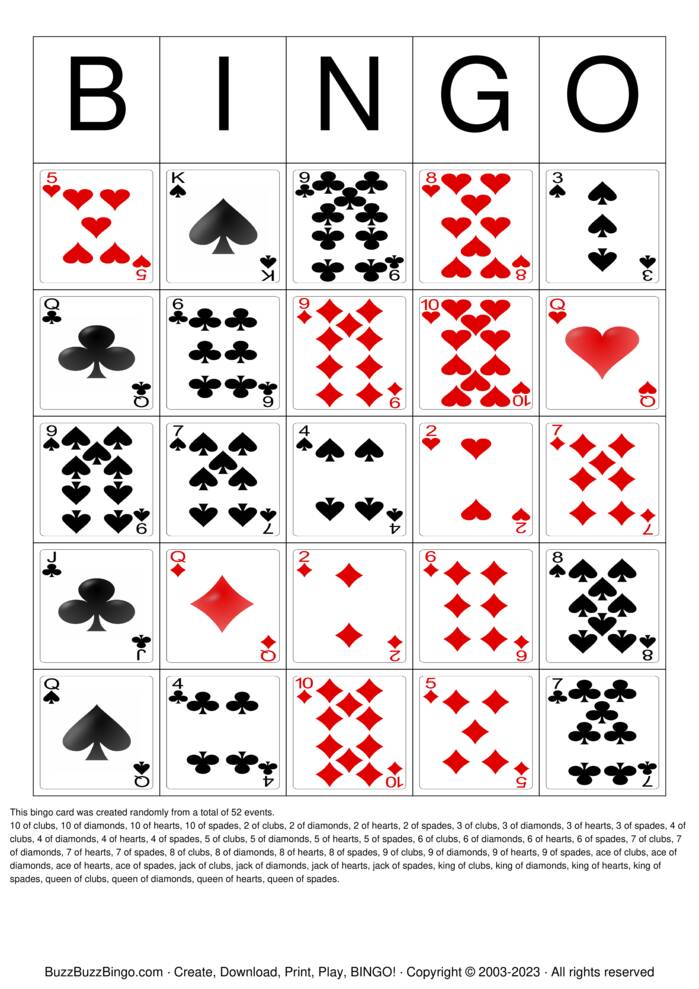 Download Free Pontiac Moose Card Bingo Bingo Cards
