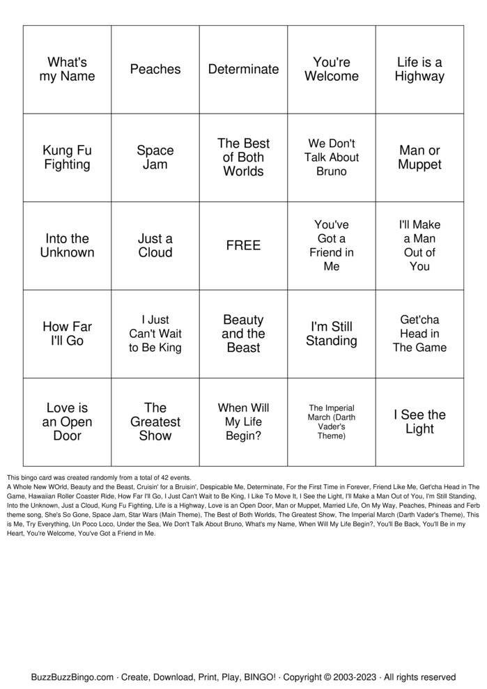 Download Free SINGO Bingo Cards Download Free SINGO Bingo Cards