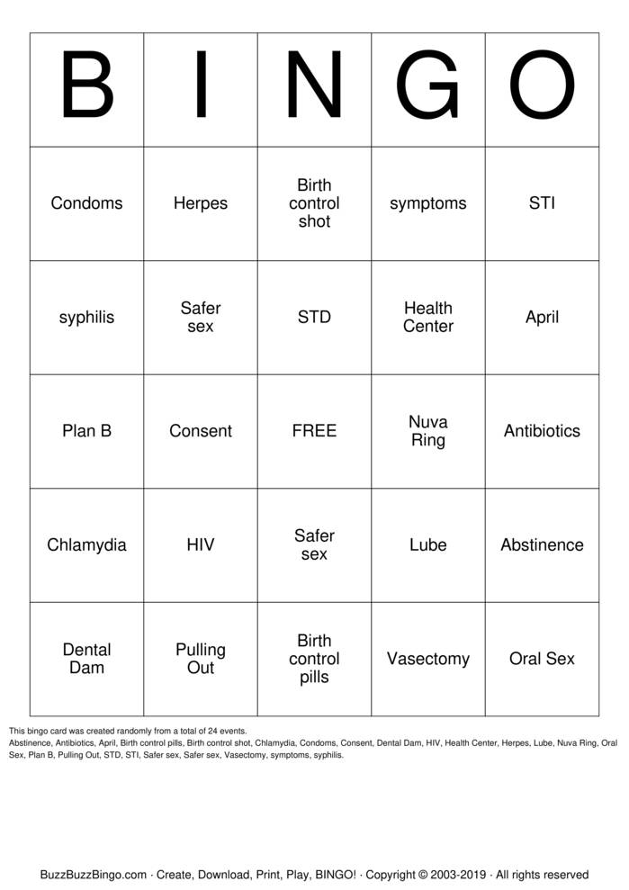 Download Free Sex Bingo Cards Download Free Sex Bingo Cards