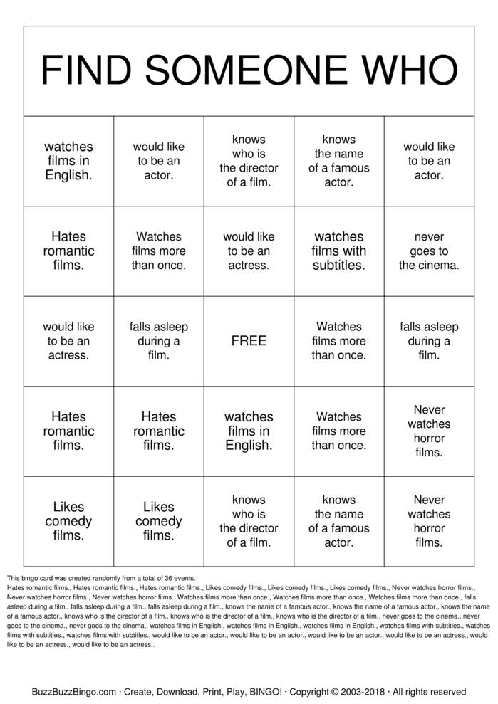 Find Someone Who Bingo Cards to Download, Print and Customize!