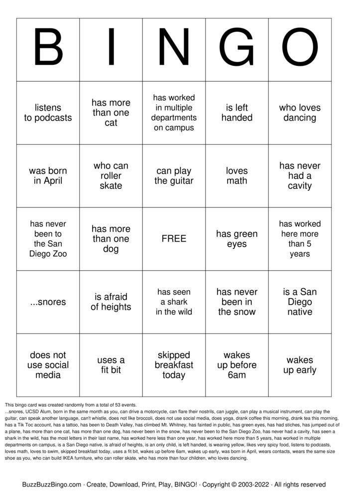 Find Someone Who... Bingo Cards to Download, Print and Customize!