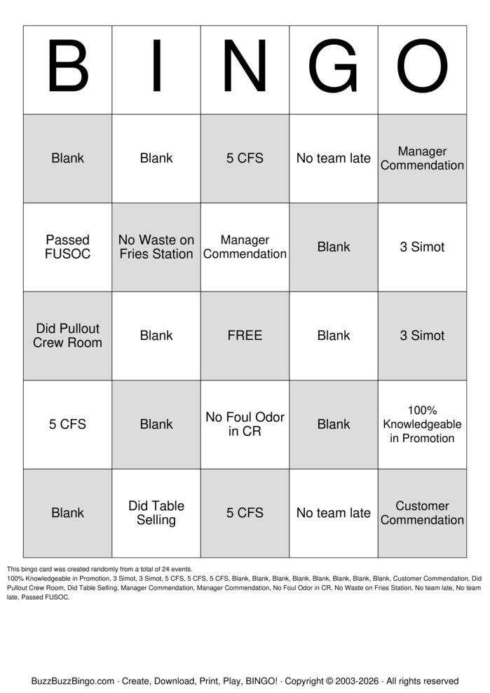 Download Free McDonald's Bingo Bingo Cards