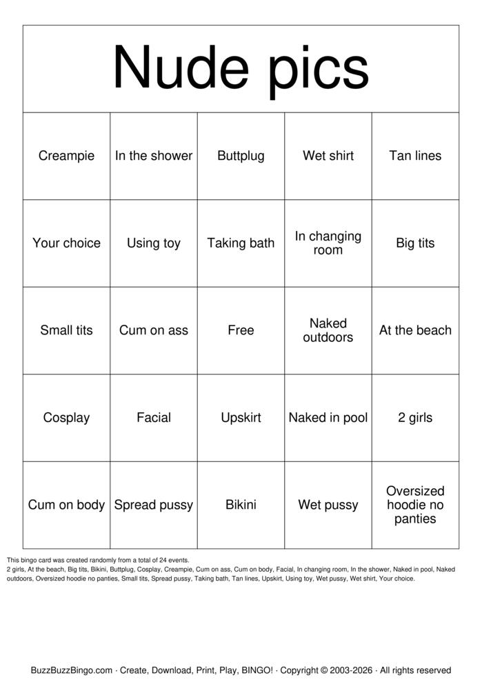 Download Free Nude Bingo Bingo Cards