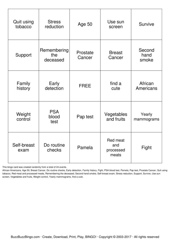 Breast Cancer Bingo Cards To Download Print And Customize breast-cancer-bingo-cards-to-download-print-and-customize