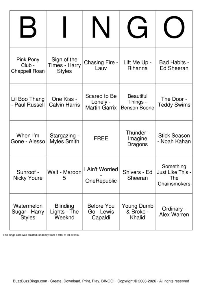 Download Free 80s and 90s Bingo Cards