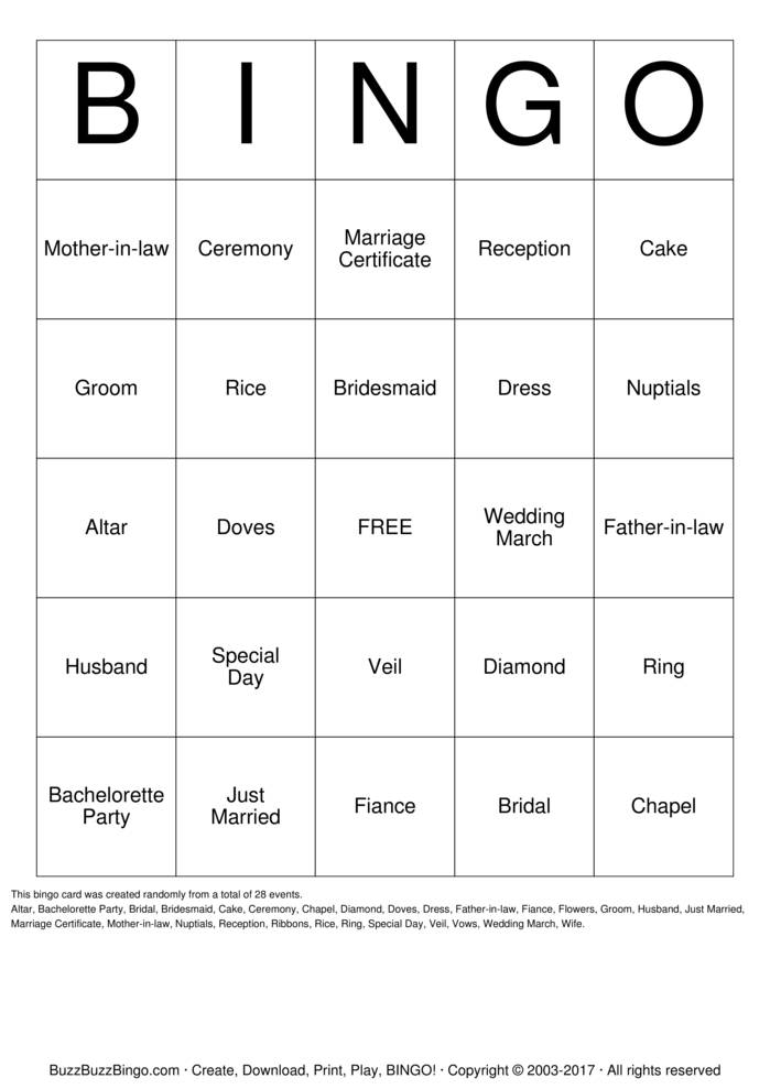 Bingo Cards to Download, Print and Customize!