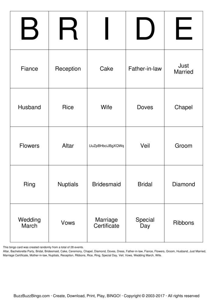 Bridal Shower Bingo Cards to Download, Print and Customize!
